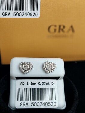 Heart ❤️ Shaped Moissanite Earrings VVS Flawless Clairty New